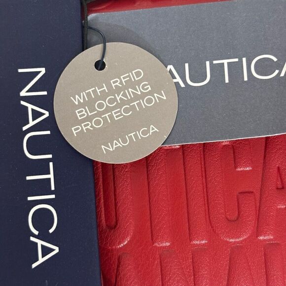 Nautica Red Slim Clutch Credit Card Holder Woman’s Wallet NEW - Picture 12 of 13